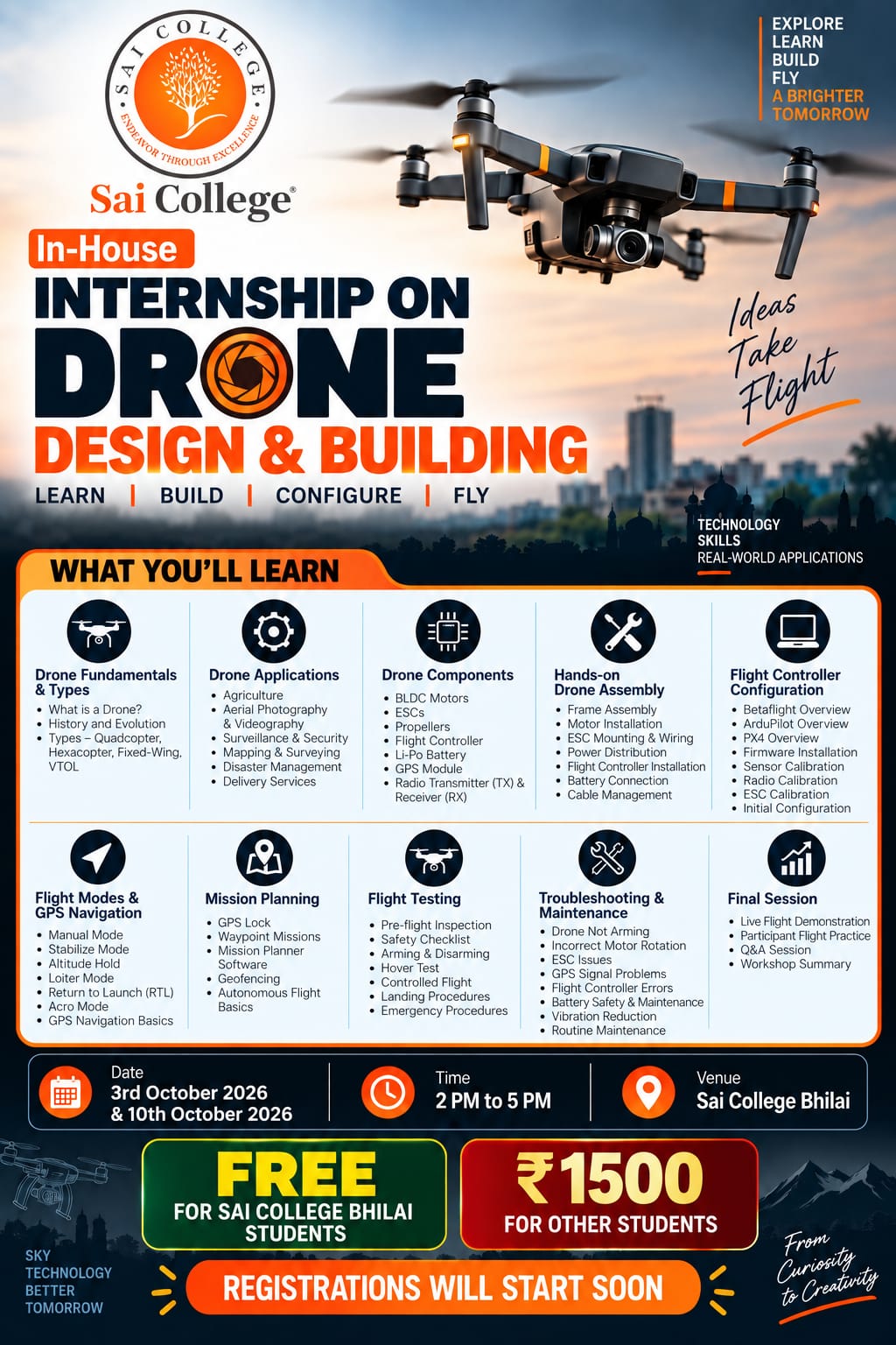 Internship on Drone Design & Building
